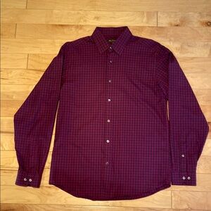 Ben Sherman red and blue plaid button down shirt